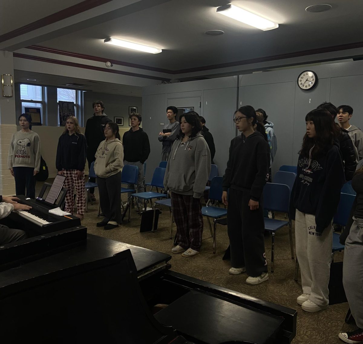 The SSM Chamber Choir singing during a daily rehearsal.