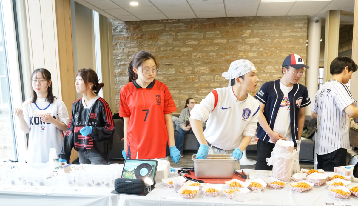 Students showcasing Korean food as part of International Day.