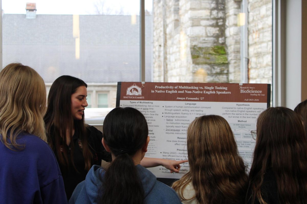 Amaya Fernandez ‘27 presenting her project over fourth and fifth hour.